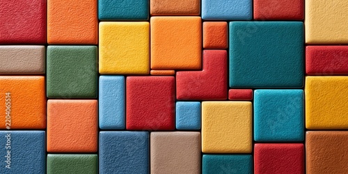 Abstract colorful block texture with deep shadows