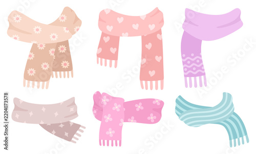 Colorful Winter Scarves Collection with Floral, Heart, Striped and Patterned Designs 
