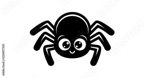 Cute Cartoon Spider Character Icon Illustration Isolated on a Transparent Background for Halloween Designs