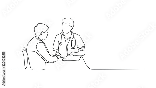 Doctor consultation line art style