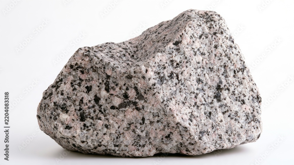 Obraz premium Speckled Granite Rock Isolated on a White Background