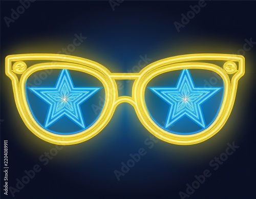 outline neon superstar sunglasses blue yellow neon glamour sunglasses with star lens retro style spectacles fashion star glasses party eyewear pop disco style modern sunglass
