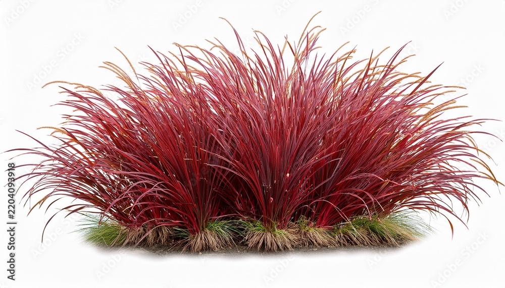 Obraz premium imperata cylindrica rubra grass patch japanese blood grass red baron isolated premium cutout high resolution foreground grass