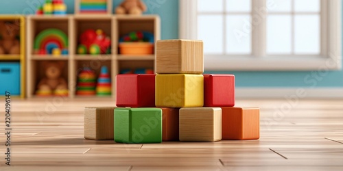 Childhood fun with colorful building blocks
