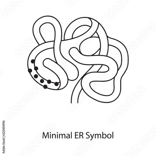 Entangled lines with dots represent a minimal emergency room symbol