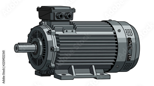 industrial electric motor illustration