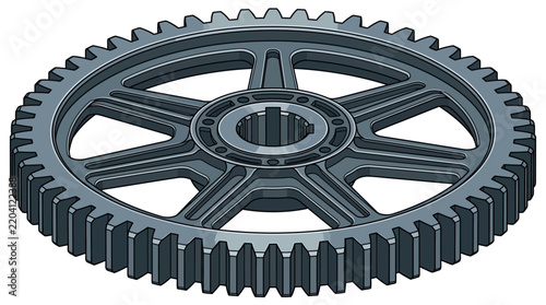 Industrial metal gear vector