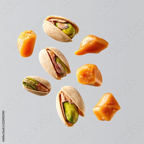 Sweet treats floating playfully above a neutral surface