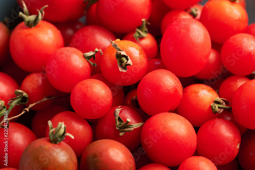 Cherry Tomatoes Collected and Prepared for Cooking in a Kitchen Setting
