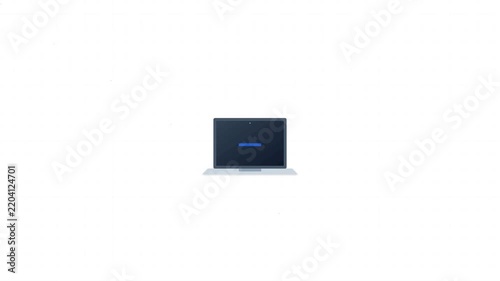 Cyber security and data protection on laptop with white background
