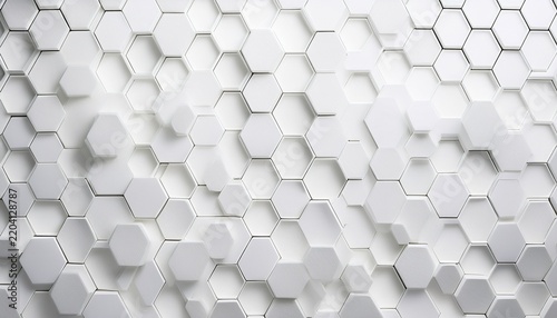 Obraz na płótnie white geometric hexagonal honeycomb shape texture background 3d