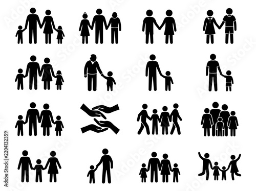 Holding Hands Silhouette Vector