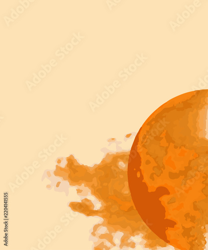 An illustration showing the cross-section of a spherical celestial body—such as a planet or star like Venus, Mars, or the Sun—colored in shades of yellowish-orange.