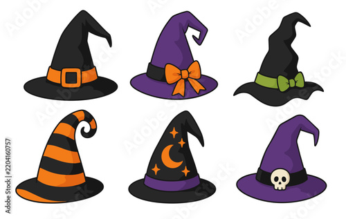 Halloween Witch Hat Clipart Set