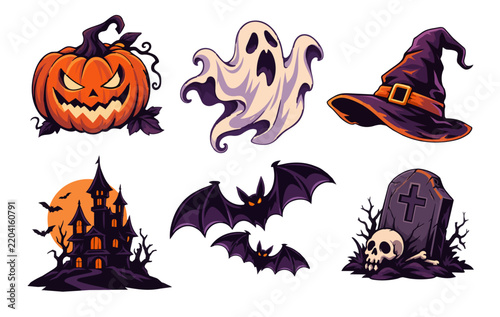 Halloween Elements Clipart Set