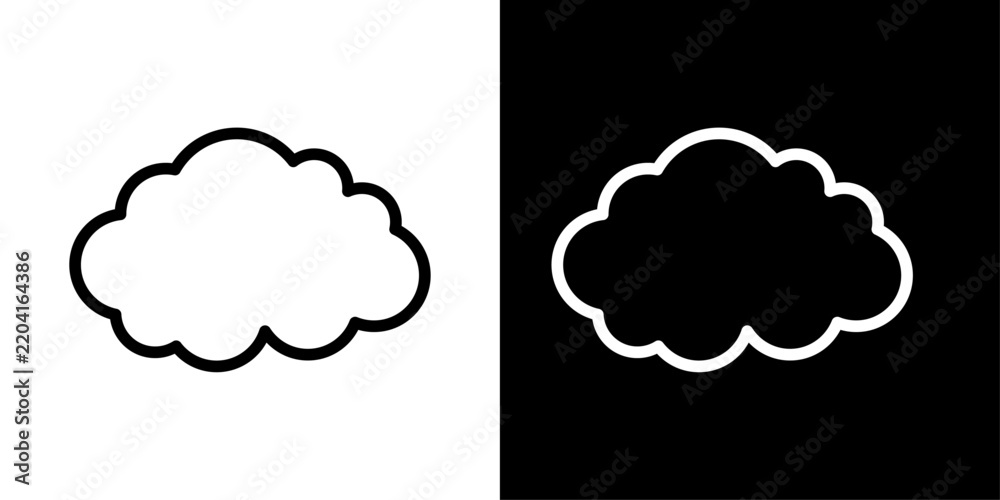 Fototapeta premium Cloud icon with scalloped rounded outline, for weather, cloud storage, and forecast apps