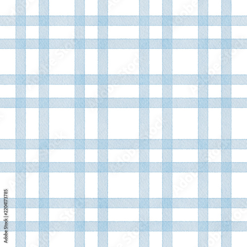 Soft Blue Watercolor Gingham Checkered Pattern Background