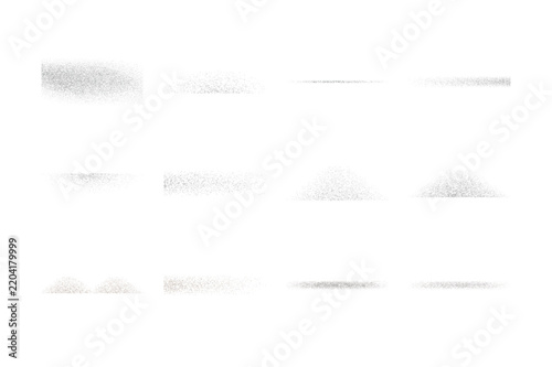 Black and gray stipple texture collection features various spray grain shapes for designers.
