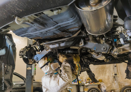 The process of anti-corrosion treatment of the underbody of a car
