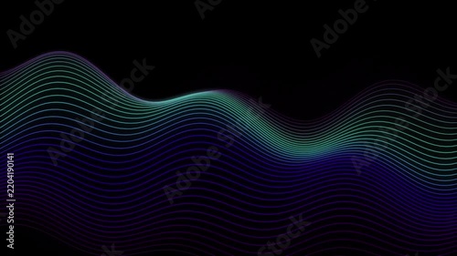 Abstract neon glowing wave lines animated loop background