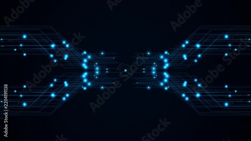 Abstract Blue Digital Circuit Board Technology Motion Graphic Background