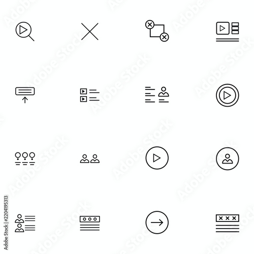Minimalist User Interface Navigation and Multimedia Icon Set