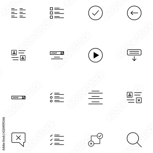 Minimalist Black and White User Interface Navigation Icon Set
