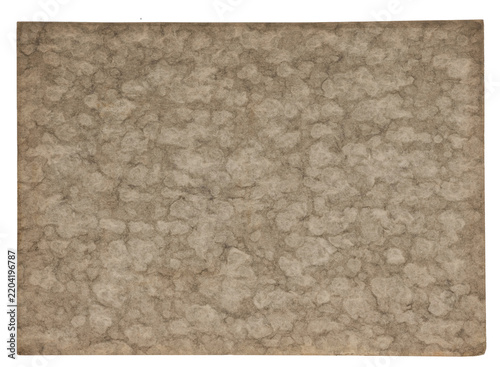 Set of antique paper sheets isolated on white background, studio shot of old textured paper in different tones, showing aged surfaces and vintage character.