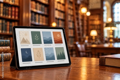Fototapeta Digital Library Ereader
