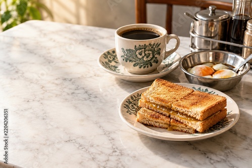 Fototapeta Kopitiam Breakfast Copy Space