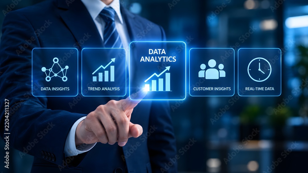 Obraz premium Leveraging data analytics and business intelligence for strategic decision making improving performance and driving innovation in modern organizations