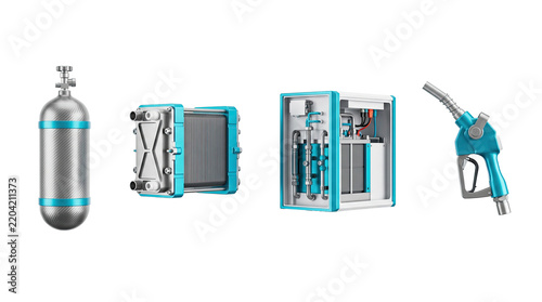 Hydrogen infrastructure components set for sustainable energy systems and future technology design