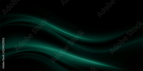 Abstract Green Wavy Lines and Glowing Energy Motion Background