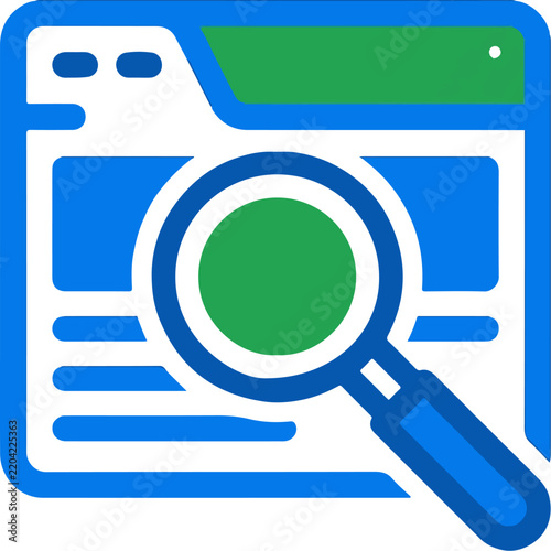 Search Engine Webpage Icon for Online Search Bar and SEO Discovery