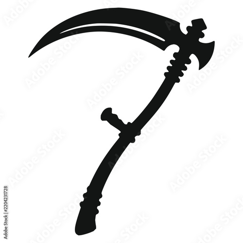 Bild auf Leinwand Grim reaper scythe weapon silhouette vector illustration