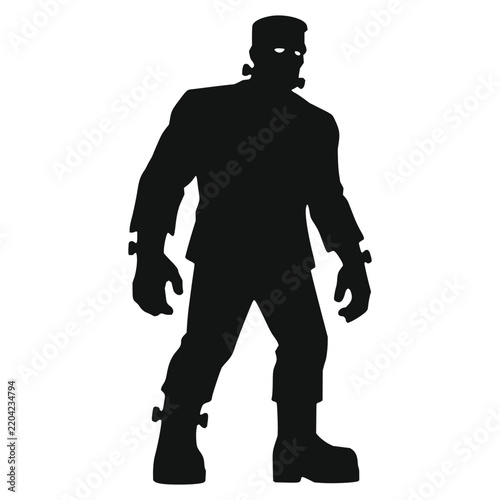 Frankenstein monster silhouette vector icon illustration