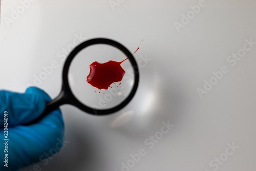 Canvastavla Forensic Bloodstain Examination With Magnifying Glass