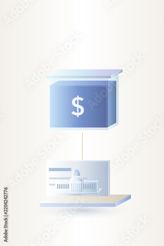 Dollar box linked to a US Capitol document, government borrowing authority concept