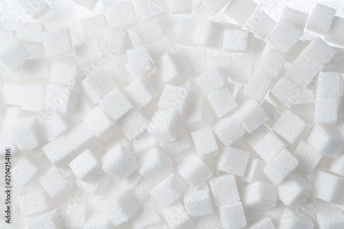 Canvastavla Refined white sugar cubes background texture