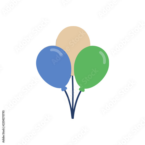 Three balloons isolated on transparent background