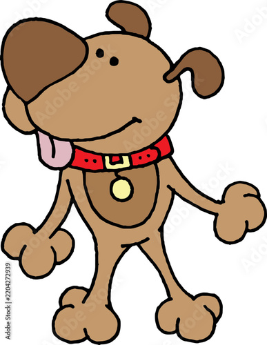 cute brown dog cartoon character illustration