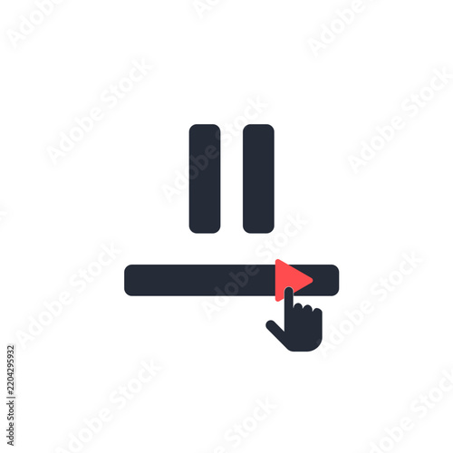 Video Pause Control Icon With Progress Bar Cursor