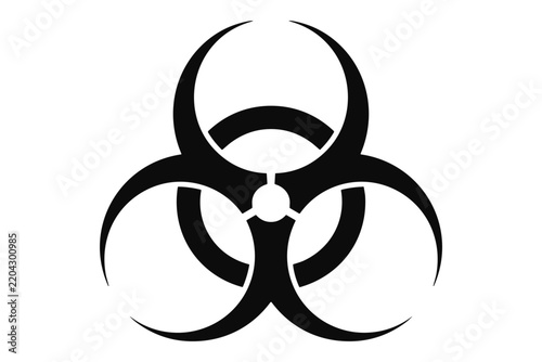 Biohazard Symbol Icon: A stark, black biohazard symbol with its characteristic three-bladed design, representing danger and biological risk.