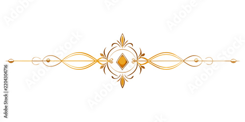 Vintage Gold Ornamental Page Divider and Decorative Filigree Element
