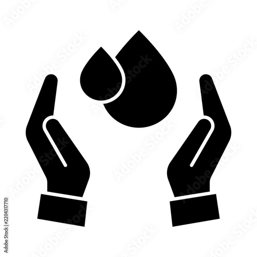 Save Water Icon, Water Conservation, Sustainable Water Management, Clean Water Awareness, Eco Friendly Lifestyle, Environmental Protection, vector