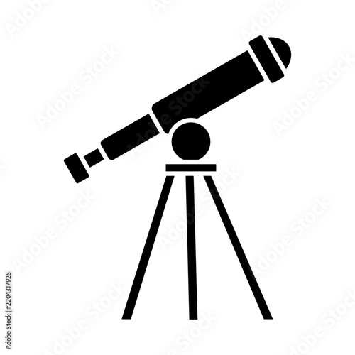 Telescope Icon, Space Exploration, Astronomy Discovery, Deep Space Observation, Night Sky Research, Cosmic Science Technology, vector