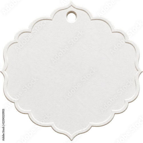 Blank Shaped Paper Tag on a Plain Background for Crafting or Labeling