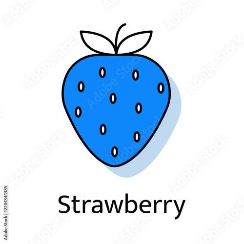 Strawberry Icon, Fresh Berry, Healthy Sweet Snack, Organic Farm Produce, Natural Fruit Delight, Premium Fresh Food, vector