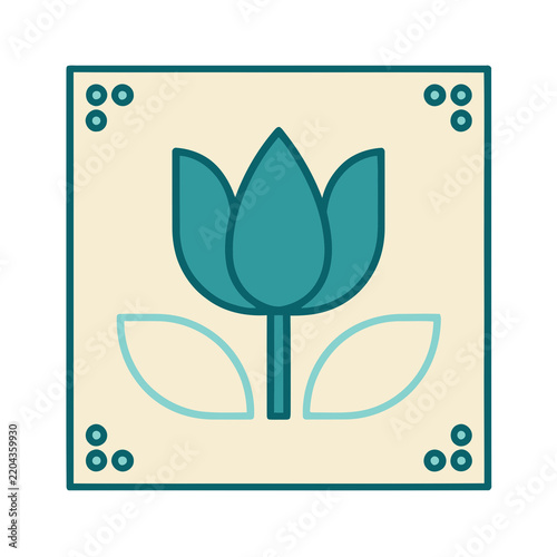 Stylized flower illustration on cream background