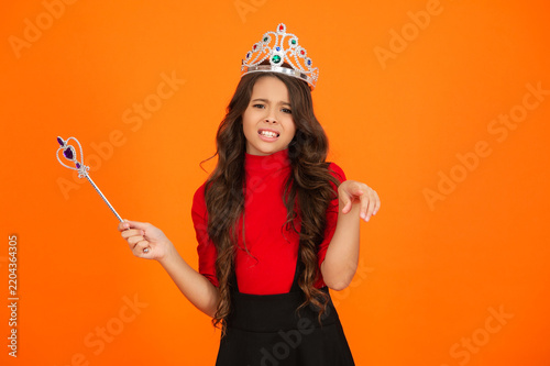 Obraz na plátně Arrogant teen girl in princess crown